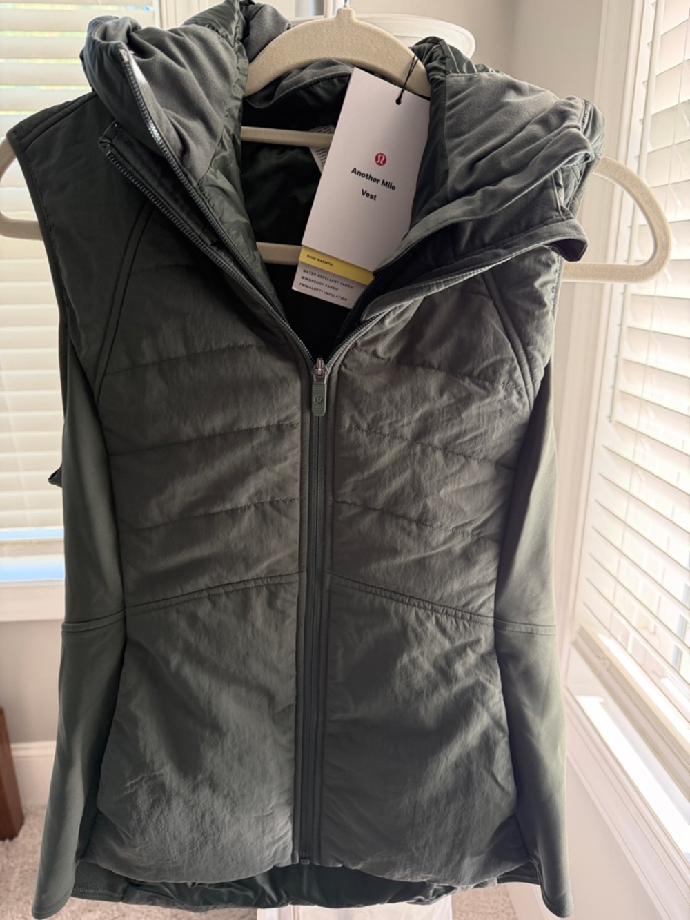 lululemon athletica Olive Hooded Another Mile Quilted Vest